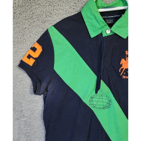 Vtg Ralph Lauren Sport Sz M S/S Rugby Polo Shirt Dress Embroidered Big Pony #2 - Picture 5 of 12